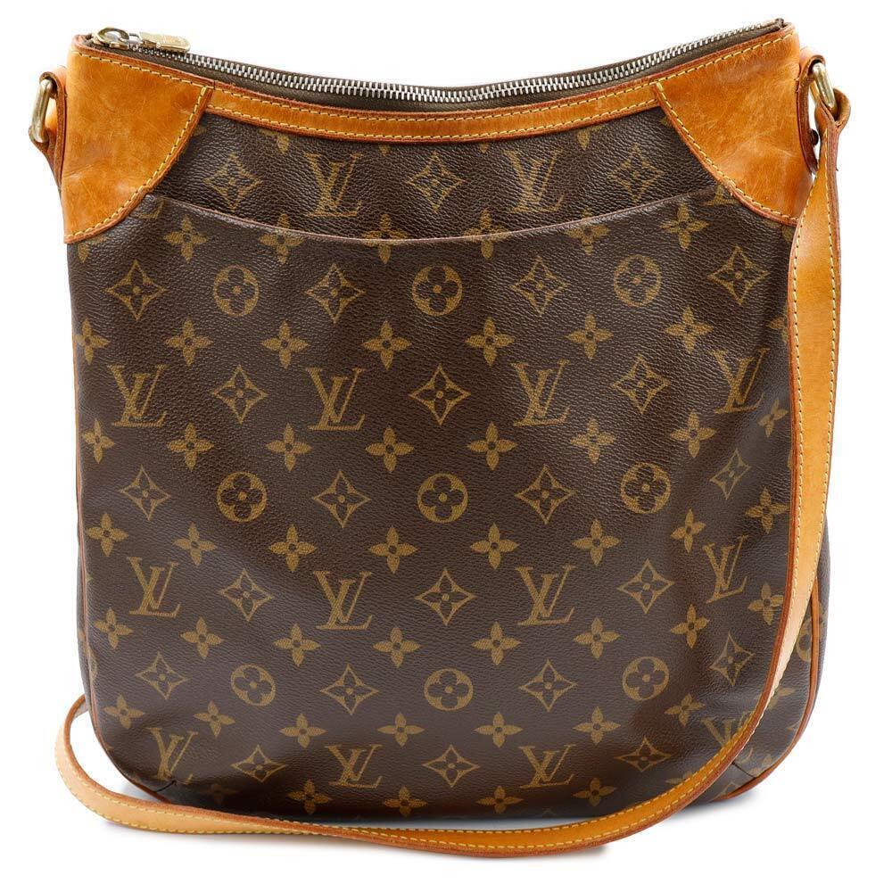 LOUIS VUITTON Odeon Monogram Leather Brown Shoulder Bag Crossbody